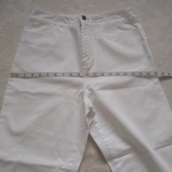 High waist cropped jeans white Tapered - Picture 5 of 8